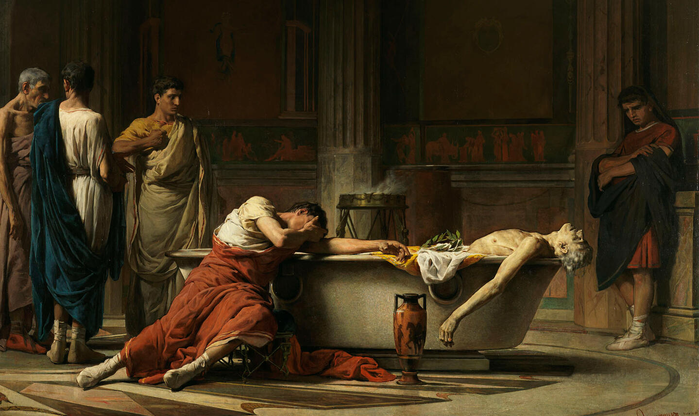 Death of Seneca by Manuel Dominguez Sanchez, 1871.